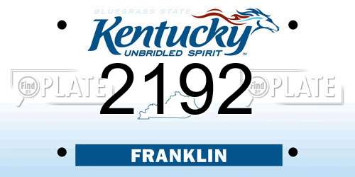 2192 Kentucky License Plate