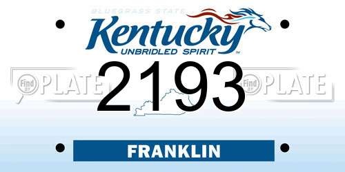 2193 Kentucky License Plate