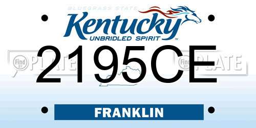 2195CE Kentucky License Plate