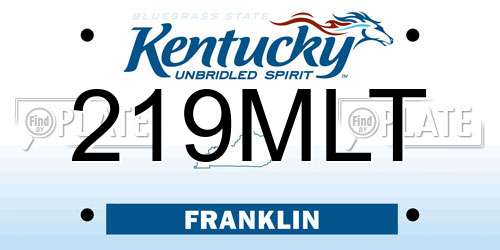 219MLT Kentucky License Plate