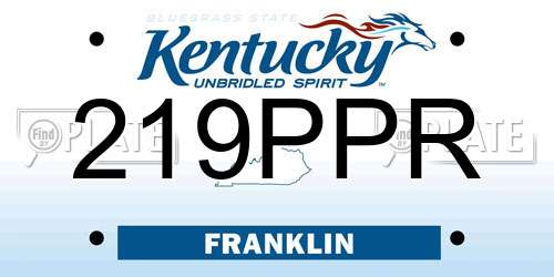 219PPR Kentucky License Plate