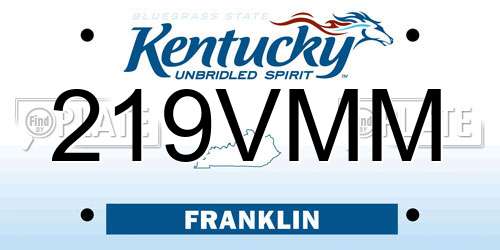 219VMM Kentucky License Plate