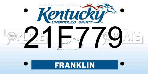 21F779 Kentucky License Plate