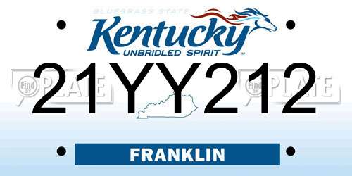 21YY212 Kentucky License Plate