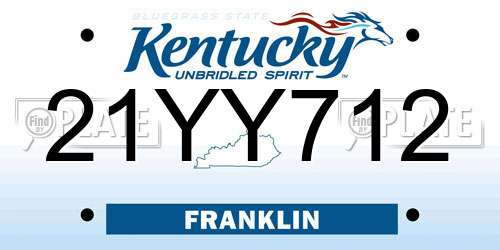21YY712 Kentucky License Plate