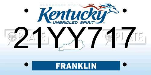 21YY717 Kentucky License Plate