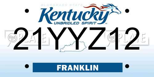 21YYZ12 Kentucky License Plate