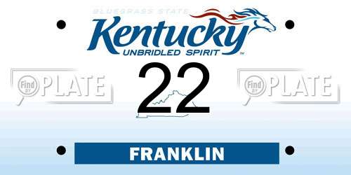 22 Kentucky License Plate
