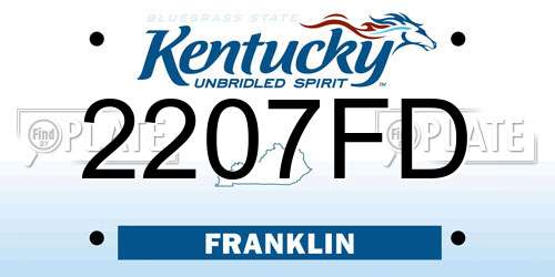 2207FD Kentucky License Plate