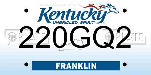 220GQ2 Kentucky License Plate