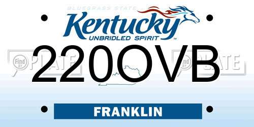 220OVB Kentucky License Plate