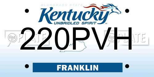 220PVH Kentucky License Plate