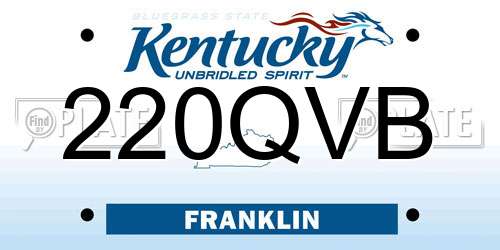 220QVB Kentucky License Plate