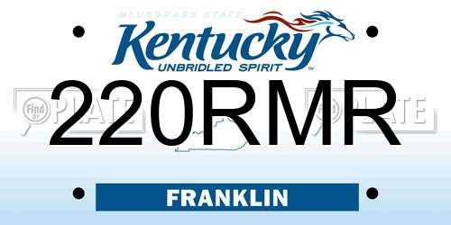 220RMR Kentucky License Plate