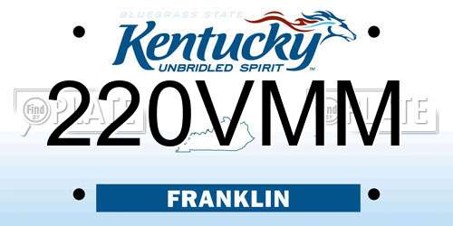 220VMM Kentucky License Plate