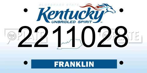 2211028 Kentucky License Plate