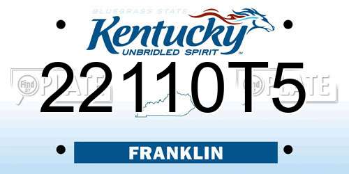 22110T5 Kentucky License Plate