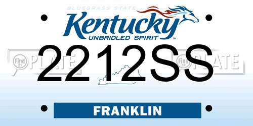 2212SS Kentucky License Plate