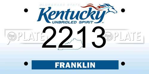 2213 Kentucky License Plate