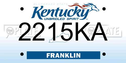 2215KA Kentucky License Plate