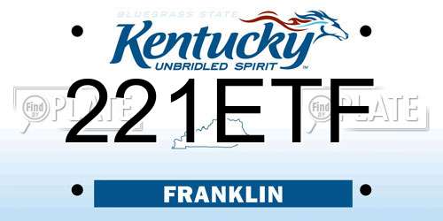 221ETF Kentucky License Plate