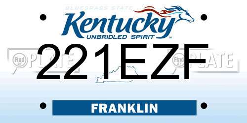 221EZF Kentucky License Plate