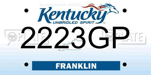 2223GP Kentucky License Plate