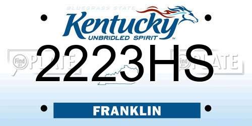 2223HS Kentucky License Plate