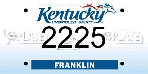 2225 Kentucky License Plate