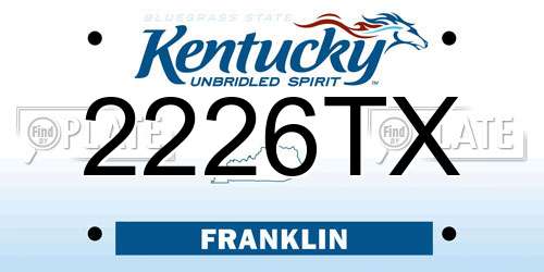 2226TX Kentucky License Plate