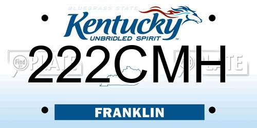 222CMH Kentucky License Plate