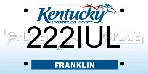 222IUL Kentucky License Plate