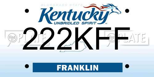 222KFF Kentucky License Plate