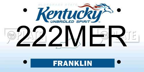 222MER Kentucky License Plate