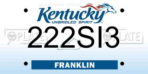 222SI3 Kentucky License Plate
