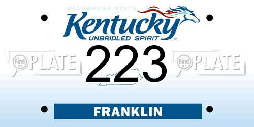 223 Kentucky License Plate