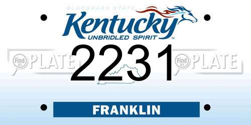 2231 Kentucky License Plate