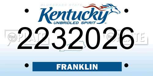 2232026 Kentucky License Plate