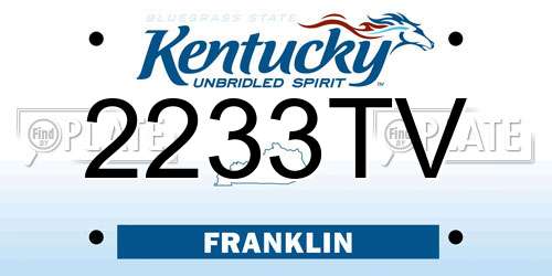 2233TV Kentucky License Plate