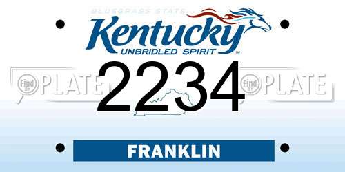 2234 Kentucky License Plate