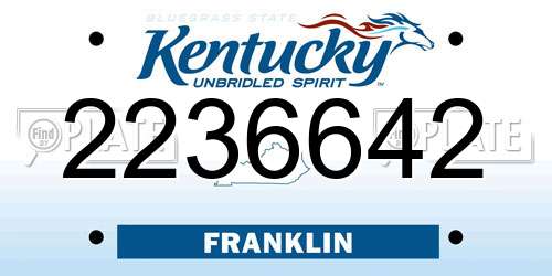 2236642 Kentucky License Plate