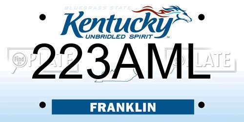 223AML Kentucky License Plate