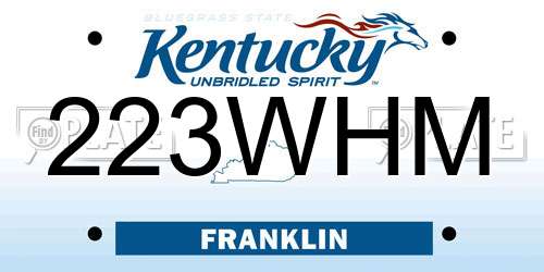 223WHM Kentucky License Plate