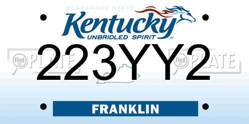 223YY2 Kentucky License Plate