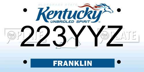 223YYZ Kentucky License Plate
