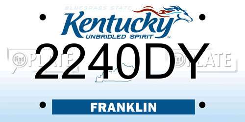 2240DY Kentucky License Plate