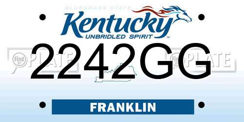 2242GG Kentucky License Plate