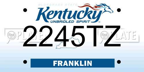 2245TZ Kentucky License Plate