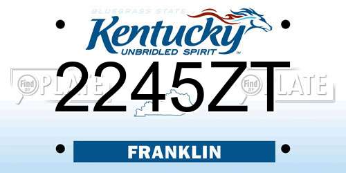 2245ZT Kentucky License Plate