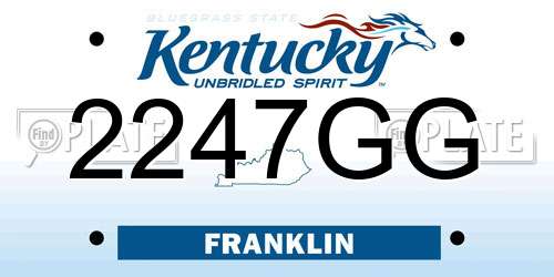 2247GG Kentucky License Plate